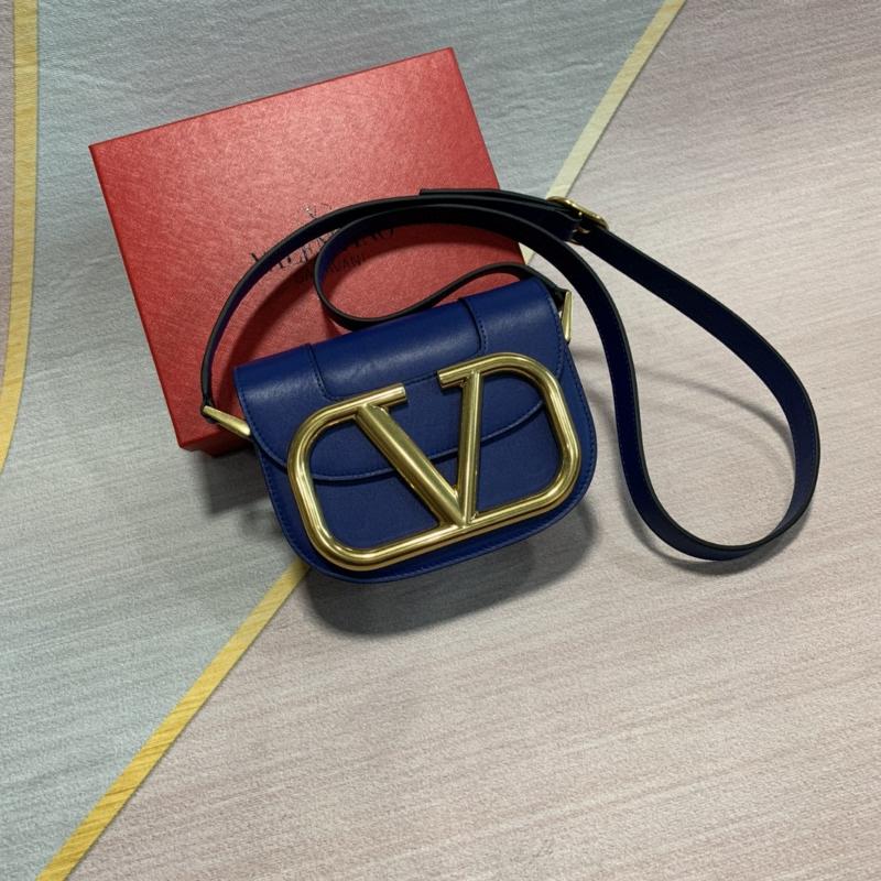 Valentino Shoulder Tote Bags VA0109 Plain Gold Buckle Royal Blue